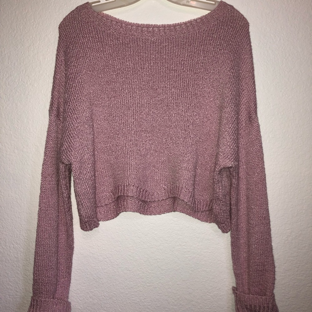 Light blush pink crop top sweater